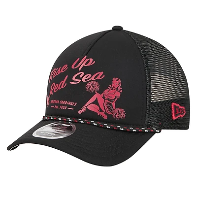 Men's New Era Black Arizona Cardinals Gas Station 9FORTY A-Frame M-Crown Adjustable Trucker Hat