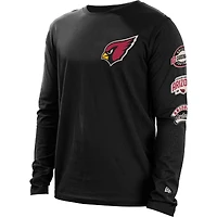 T-shirt à manches longues noir New Era Arizona Cardinals Hype 2-Hit pour homme