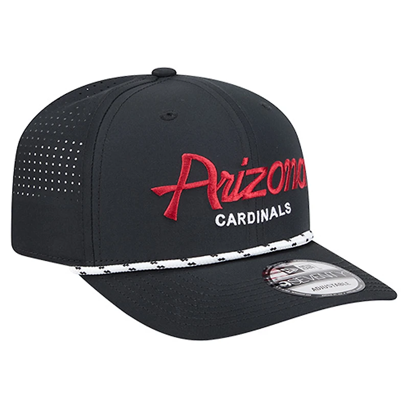 Casquette ajustable 9SEVENTY noire New Era pour homme avec inscription Arizona Cardinals