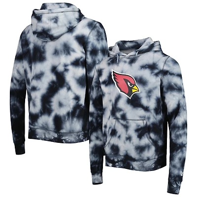 Sweat à capuche New Era noir pour homme, motif tie-dye, Arizona Cardinals.