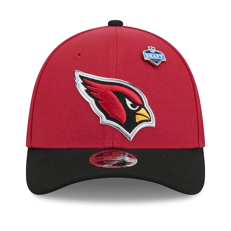 Casquette New Era Flex pour homme, modèle 39THIRTY M-Crown, coloris cardinal/noir, Arizona Cardinals, draft NFL 2026