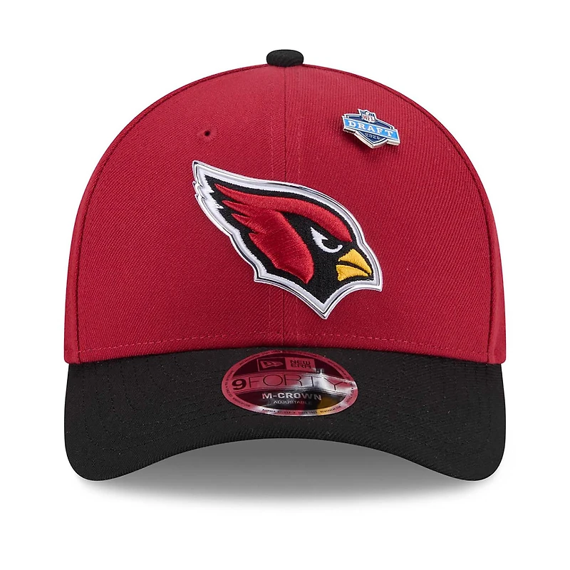 Men's New Era Cardinal/Black Arizona Cardinals 2026 NFL Draft 9FORTY M-Crown Adjustable Hat