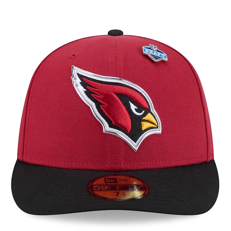 Casquette ajustée New Era 59FIFTY pour homme, coloris cardinal/noir, Arizona Cardinals, draft NFL 2026