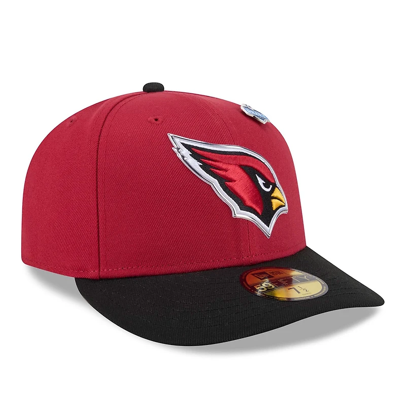 Casquette ajustée New Era 59FIFTY pour homme, coloris cardinal/noir, Arizona Cardinals, draft NFL 2026