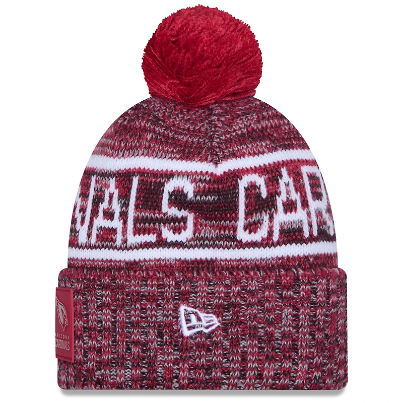Men's New Era Cardinal Arizona Cardinals 2025 Sideline Cold Weather Cuffed Knit Hat with Pom