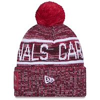 Men's New Era Cardinal Arizona Cardinals 2025 Sideline Cold Weather Cuffed Knit Hat with Pom
