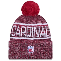 Men's New Era Cardinal Arizona Cardinals 2025 Sideline Cold Weather Cuffed Knit Hat with Pom