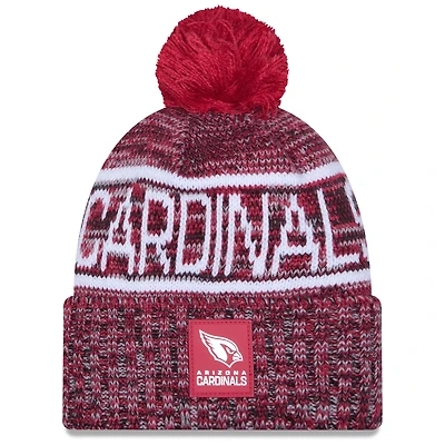 Men's New Era Cardinal Arizona Cardinals 2025 Sideline Cold Weather Cuffed Knit Hat with Pom