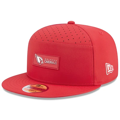 Men's New Era Cardinal Arizona Cardinals 2025 Sideline  Split Panel 9FIFTY Snapback Hat