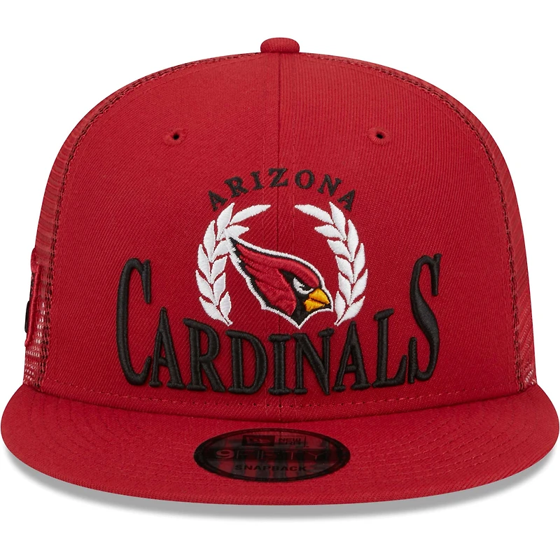 Casquette New Era Cardinal Arizona Cardinals Collegiate Trucker 9FIFTY Snapback pour homme