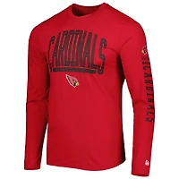 T-shirt à manches longues pour homme Cardinal Arizona Cardinals Combine Authentic Home Stadium New Era