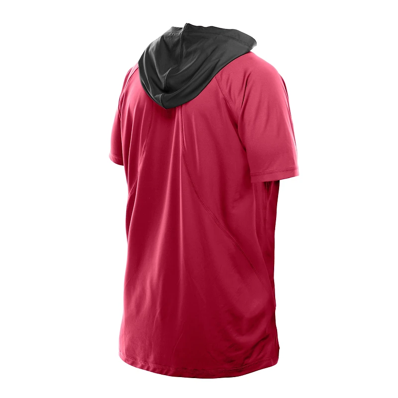 Men's New Era  Cardinal Arizona Cardinals Combine Authentic Hooded Raglan Short-Sleeve T-Shirt