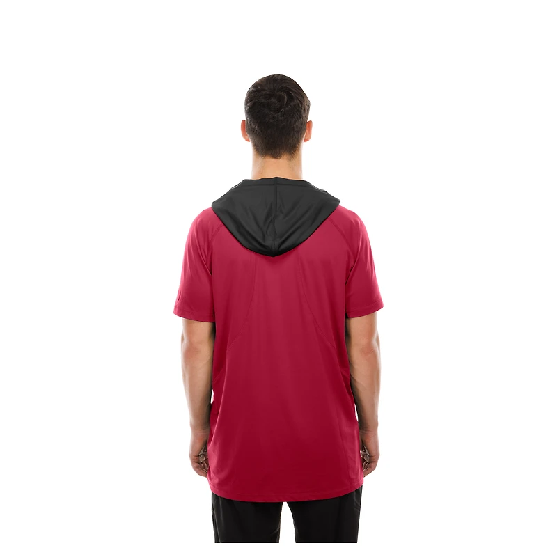 Men's New Era  Cardinal Arizona Cardinals Combine Authentic Hooded Raglan Short-Sleeve T-Shirt