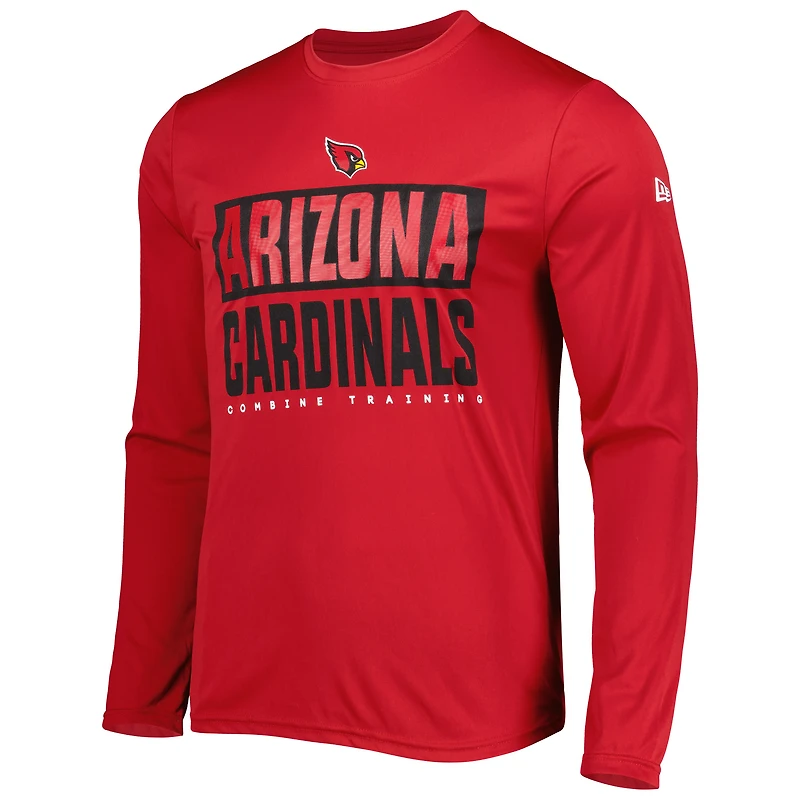T-shirt à manches longues pour homme Cardinal Arizona Cardinals Combine Authentic Offsides New Era