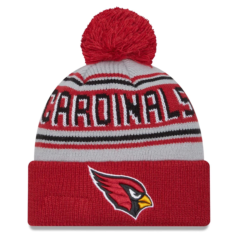 Bonnet en tricot à revers principal Cardinal Arizona Cardinals New Era pour homme avec pompon