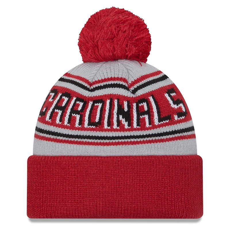 Men's New Era Cardinal Arizona Cardinals Main Cuffed Knit Hat with Pom