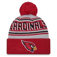 Bonnet en tricot à revers principal Cardinal Arizona Cardinals New Era pour homme avec pompon
