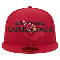 Men's New Era  Cardinal Arizona Cardinals Overlap Wordmark 59FIFTY Fitted Hat