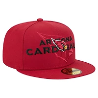 Men's New Era  Cardinal Arizona Cardinals Overlap Wordmark 59FIFTY Fitted Hat