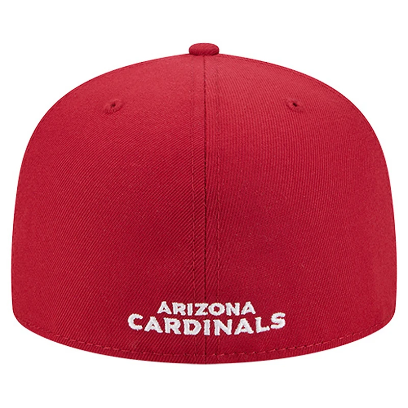 Men's New Era Cardinal Arizona Cardinals Overlap Wordmark 59FIFTY Fitted Hat