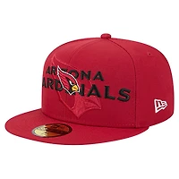 Casquette ajustée New Era Cardinal Arizona Cardinals Overlap Wordmark 59FIFTY pour homme