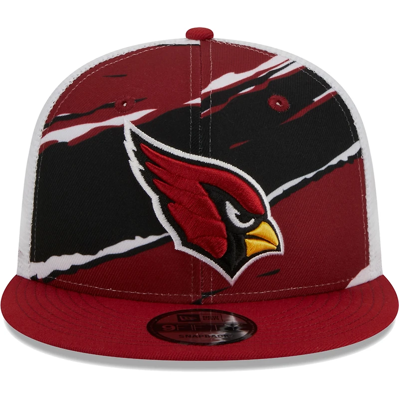 Men's New Era Cardinal Arizona Cardinals Tear Trucker 9FIFTY Snapback Hat
