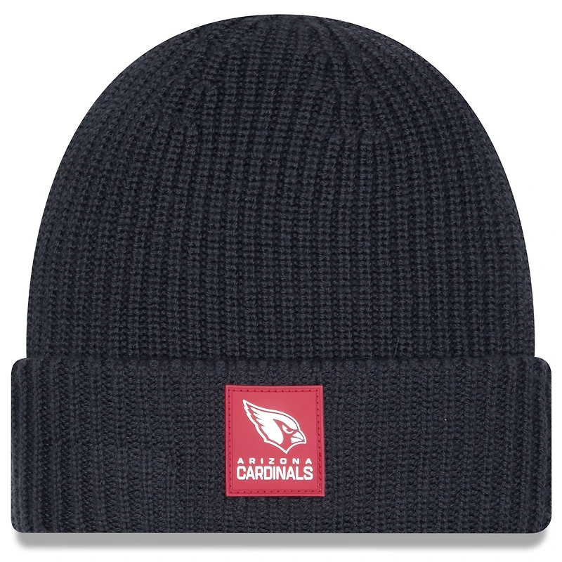 Bonnet à revers en tricot anthracite Arizona Cardinals 2025 de New Era pour homme