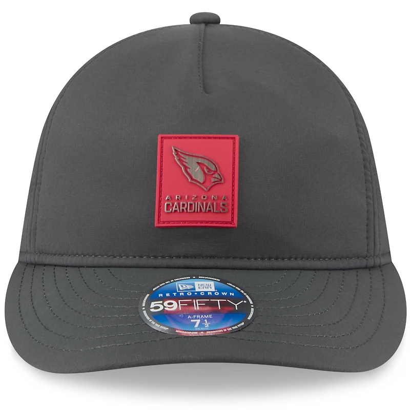 Men's New Era Charcoal Arizona Cardinals 2025 Sideline Cold Weather Retro Crown 59FIFTY Fitted Hat