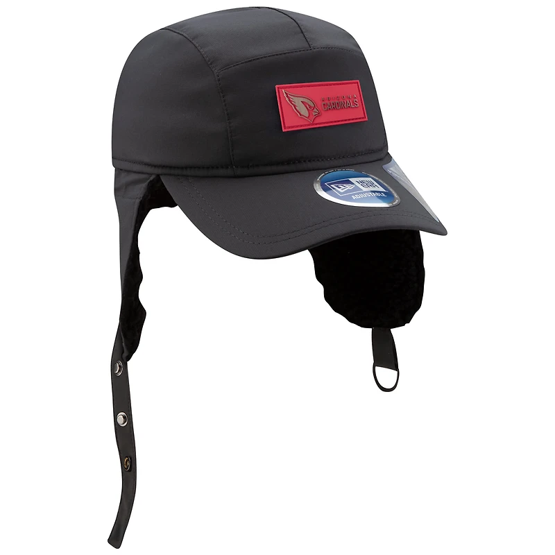 Men's New Era Charcoal Arizona Cardinals 2025 Sideline Cold Weather Runner Dog Ear Adjustable Hat