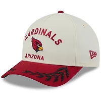 Casquette ajustable New Era 9FORTY A-Frame M-Crown pour homme, couleur crème/cardinal, Arizona Cardinals, draft NFL 2025