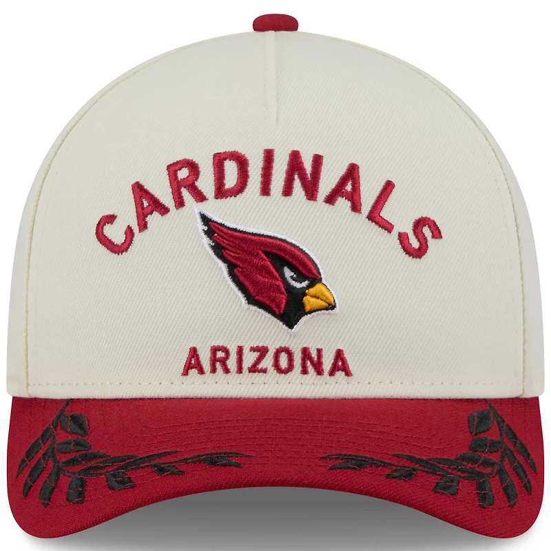 Casquette ajustable New Era 9FORTY A-Frame M-Crown pour homme, couleur crème/cardinal, Arizona Cardinals, draft NFL 2025
