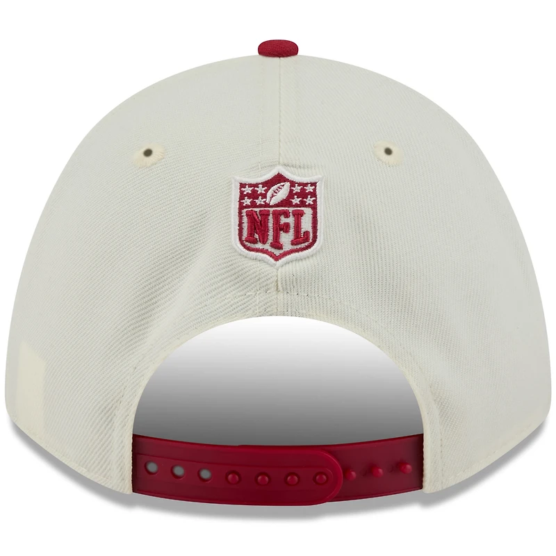 Casquette ajustable New Era 9FORTY A-Frame M-Crown pour homme, couleur crème/cardinal, Arizona Cardinals, draft NFL 2025