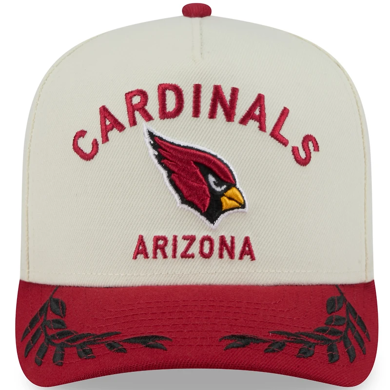 Men's New Era  Cream/Cardinal Arizona Cardinals 2025 NFL Draft A-Frame 9FIFTY Snapback Hat