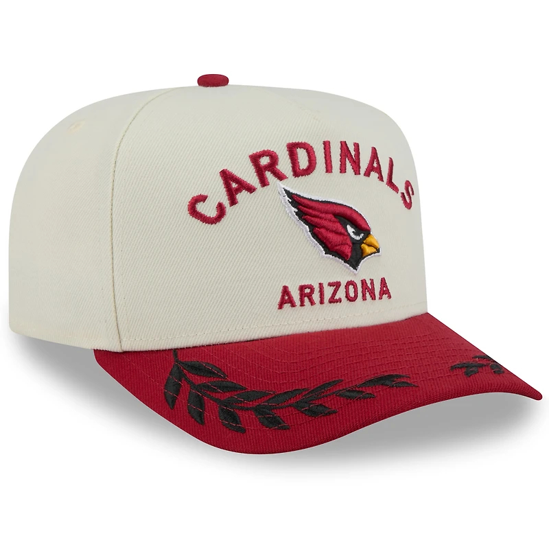 Men's New Era  Cream/Cardinal Arizona Cardinals 2025 NFL Draft A-Frame 9FIFTY Snapback Hat
