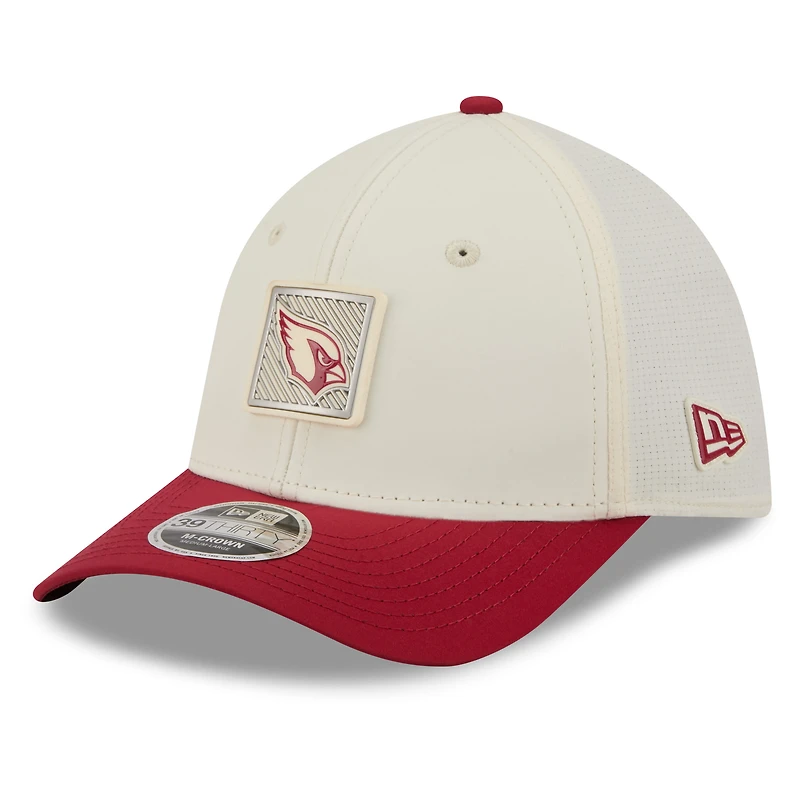 Men's New Era Cream/Cardinal Arizona Cardinals 2026 NFL Training Camp 39THIRTY Flex Hat