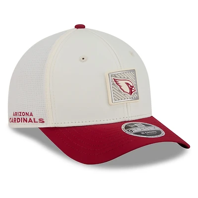 Men's New Era Cream/Cardinal Arizona Cardinals 2026 NFL Training Camp 9FORTY Adjustable Hat