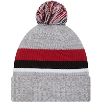 Bonnet en tricot à revers avec pompon New Era pour hommes, gris chiné, Arizona Cardinals