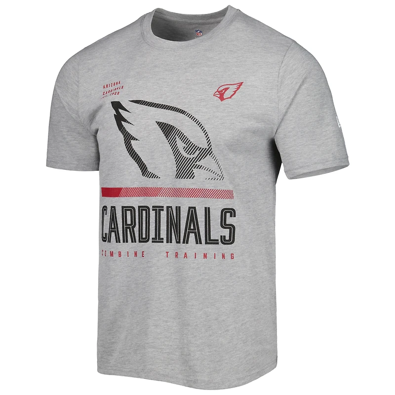 Men's New Era Heathered Gray Arizona Cardinals Combine Authentic Red Zone T-Shirt