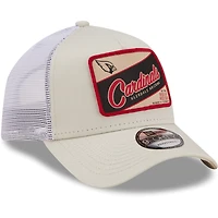 Men's New Era Khaki/White Arizona Cardinals Happy Camper A-Frame Trucker 9FORTY Snapback Hat