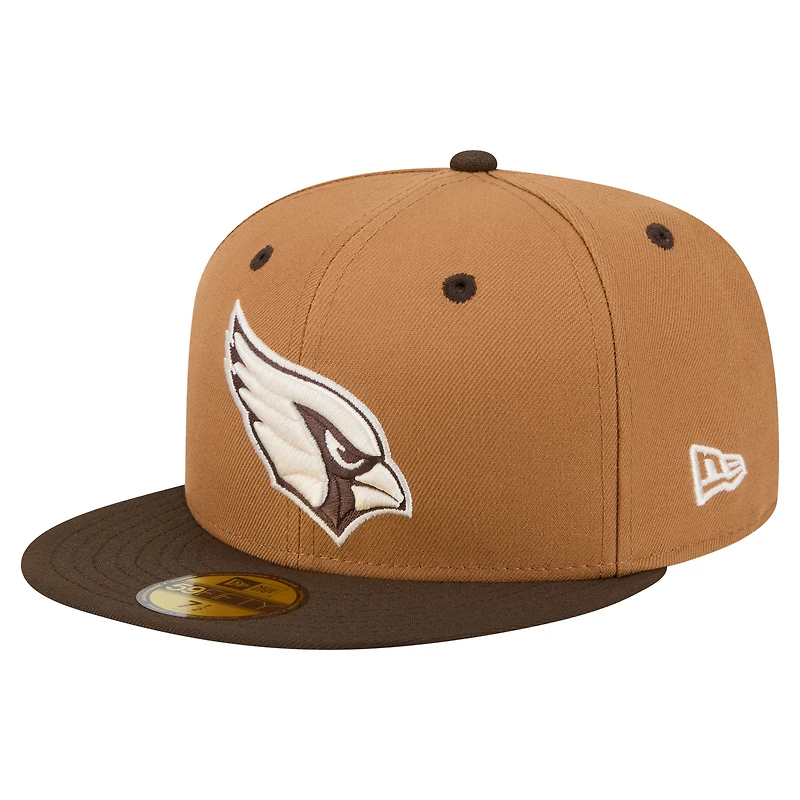 Men's New Era Light Brown/Dark Brown Arizona Cardinals Two-Tone Walnut 59FIFTY Fitted Hat