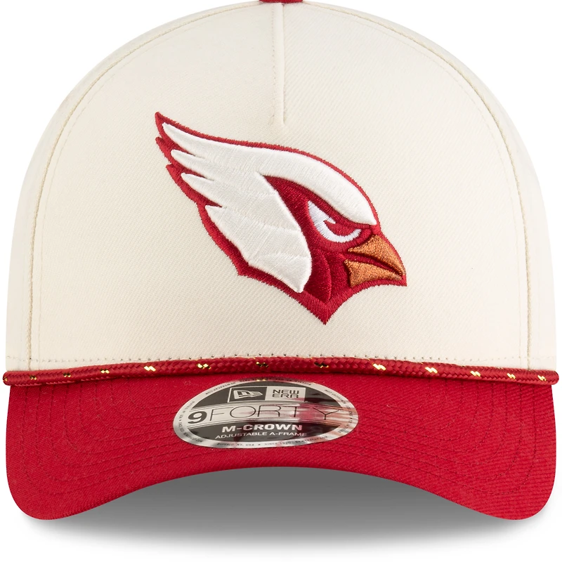 Men's New Era  Natural/Cardinal Arizona Cardinals 2025 Rivalries Collection Sideline A-Frame 9FORTY Adjustable Hat