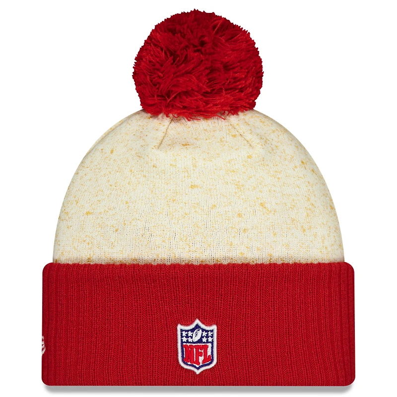 Men's New Era  Natural/Cardinal Arizona Cardinals 2025 Rivalries Collection Sideline Cuffed Knit Hat with Pom