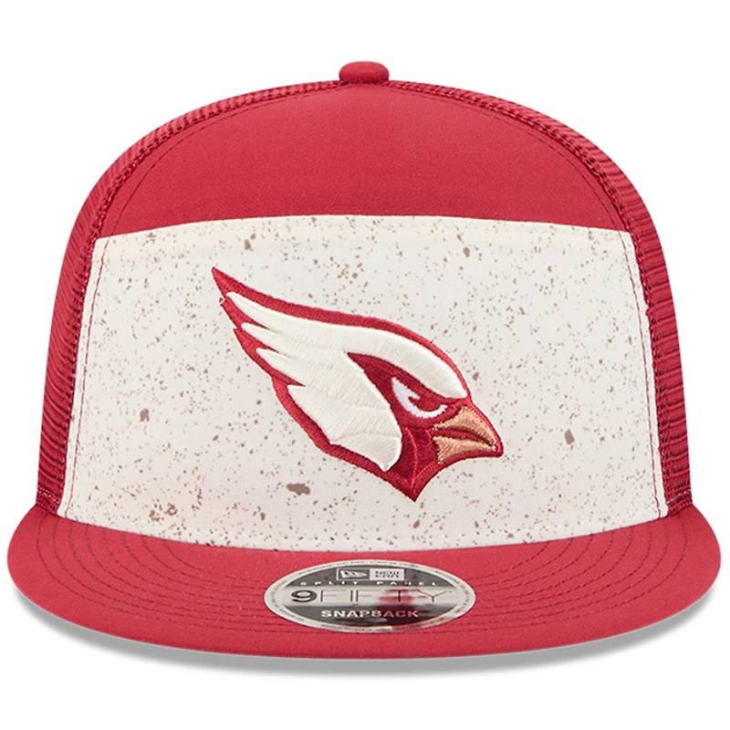 Men's New Era  Natural/Cardinal Arizona Cardinals 2025 Rivalries Collection Team Split Panel 9FIFTY Snapback Hat