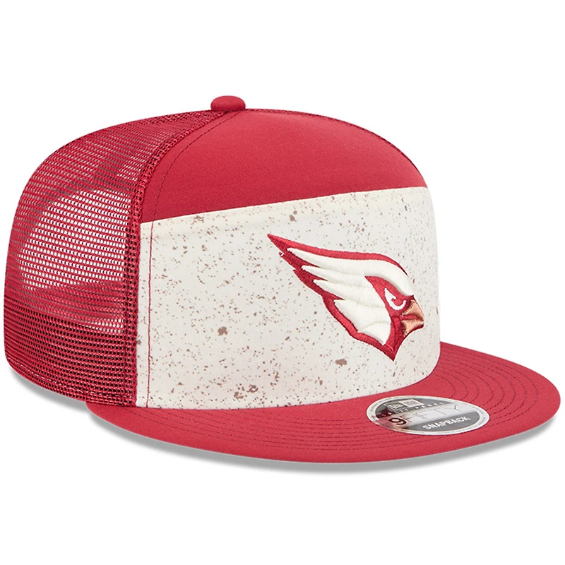 Men's New Era  Natural/Cardinal Arizona Cardinals 2025 Rivalries Collection Team Split Panel 9FIFTY Snapback Hat
