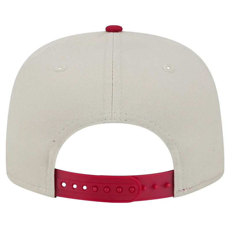 Men's New Era Stone/Cardinal Arizona Cardinals Athletic Golfer Snapback Hat