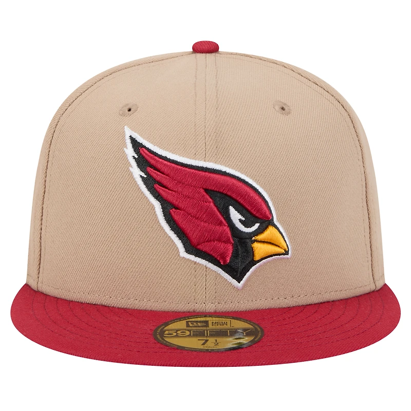 Men's New Era Tan Arizona Cardinals  Logo Main 59FIFTY Fitted Hat