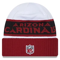 Men's New Era  White/Cardinal Arizona Cardinals 2023 Sideline Tech Cuffed Knit Hat