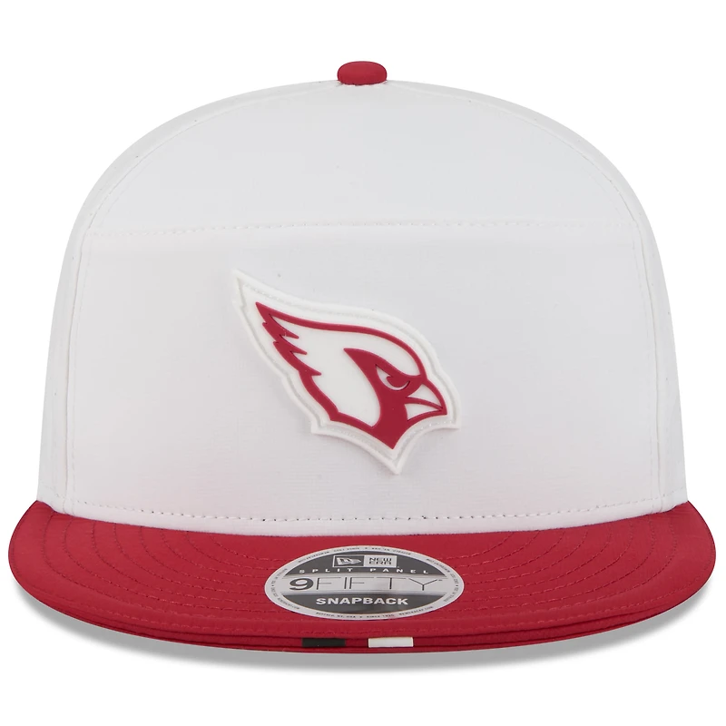 Men's New Era  White/Cardinal Arizona Cardinals 2025 NFL Training Camp Split Panel 9FIFTY Snapback Hat