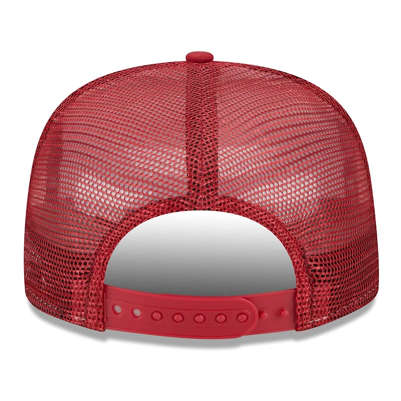 Men's New Era White/Cardinal Arizona Cardinals Banger 9FIFTY Trucker Snapback Hat