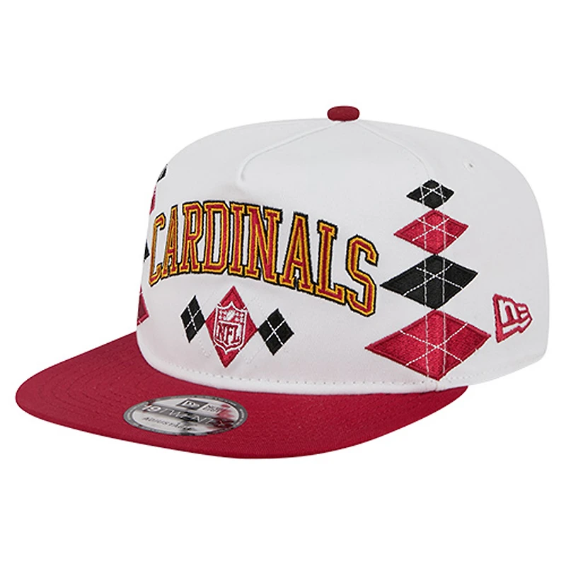 Casquette ajustable New Era blanche Arizona Cardinals Argyle 19TWENTY pour homme